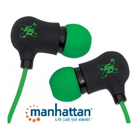 Manhattan Sound Science Nova Sweatproof Earphones Black and Green