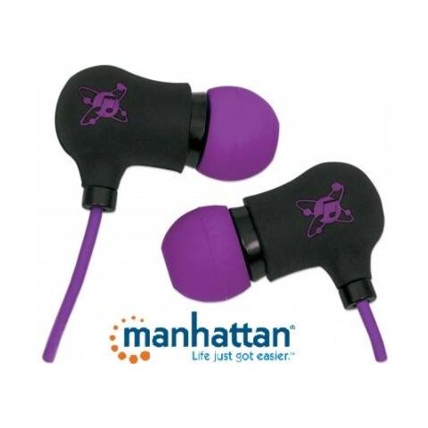 Manhattan Sound Science Nova Sweatproof Earphones Black and Purple