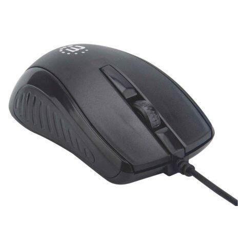 Manhattan Wired USB Optical Mouse Black