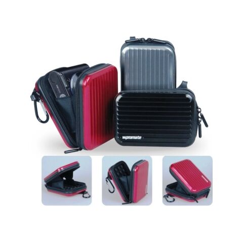 Promate Volcan-Aluminium Finish Camera Case with Inner Bubble Pad Protector-Black