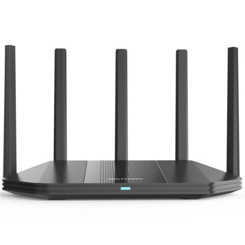 Hikvision DS-3WR18X AX1800 Dual-Band WiFi 6 Gigabit Router | 1201Mbps + 574Mbps | 5 High-Gain Antennas