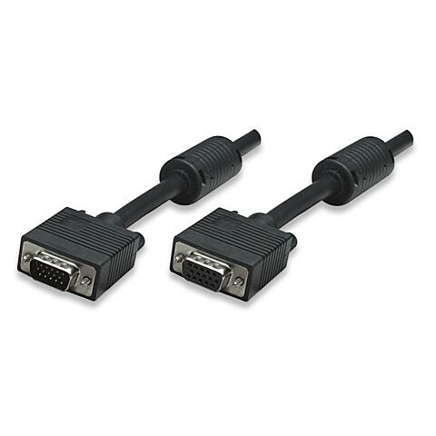Manhattan SVGA Extension Cable - HD15 Male / HD15 Female with Ferrite Cores 7.5 m (25 ft.) Black