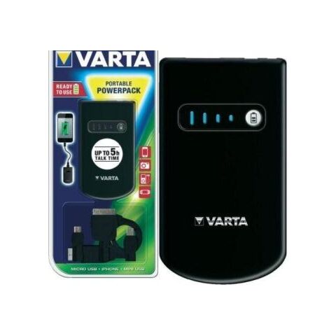Varta V-Man Power Pack-External battery pack Li-Ion 1800 mAh -Mini-USB cable Micro-USB cable 30-pin Apple Dock cable-Black