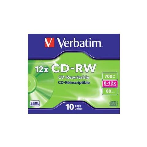 Verbatim 700MB - CD-RW (12x) - Jewel Case - (Box of 10)