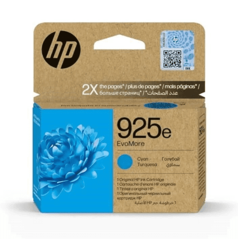 HP 925e EvoMore Cyan Printer Ink Cartridge Original Single-pack