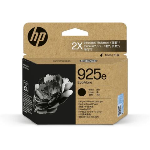HP 925e EvoMore Black Printer Ink Cartridge Original Single-pack