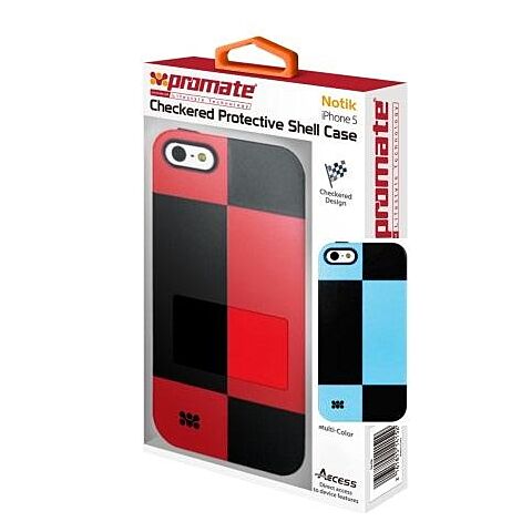 Promate Notik -Blue Checkered Protective Shell Case for iPhone 5