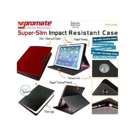 Promate Trim.mini Super-Slim Impact Resistant Case For IPad Mini With Retina Red