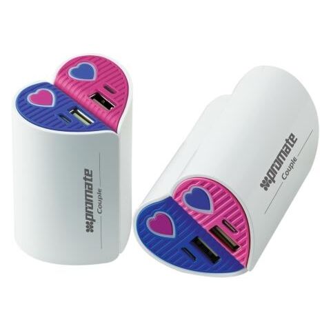 Promate Couple 5200mAh Split Heart Universal Back up Battery