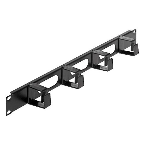 Intellinet 19 inch Cable Management Panel (711050) - 1U 4 short plastic rings Black
