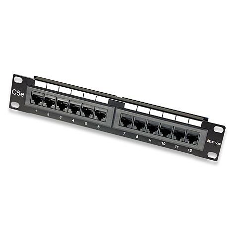 Intellinet 12 Port Passive PoE Patch Panel - 24 Port Patch Panel with 12 port RJ45 Data In and 12 port RJ45 Data and Power Out