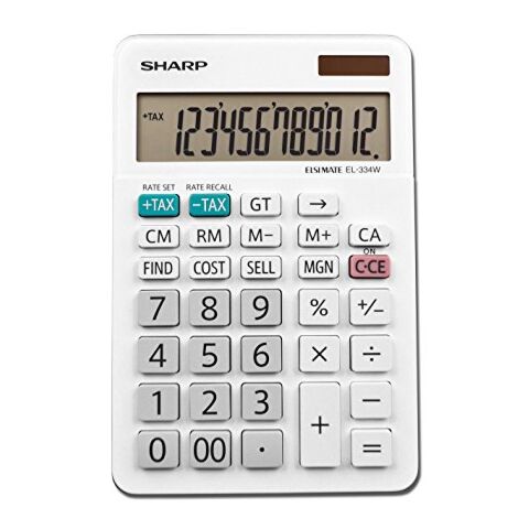 Sharp EL334WB 12D Mini Desktop Calculator