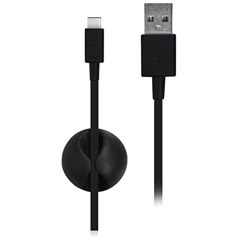 Port Connect 1m USB Type-C to USB Type-A cable Black