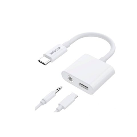 ASTRUM AS045 USB-C TO AUX + USB-C M-F DAC Audio DAC Adapter White