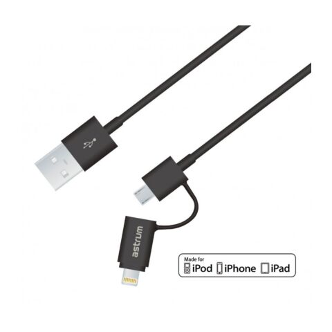 Astrum AC320 Charge / Sync Cable 8pin + 13p Micro Black