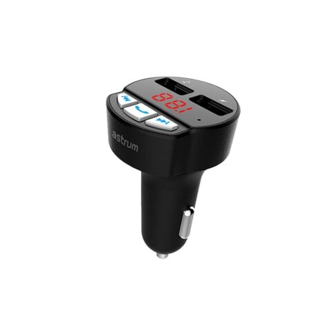 Astrum FM390 wireless car FM transmitter with Bluetooth Ver. 5.0. Support dual USB output 5V- 2.1A & 1.0A