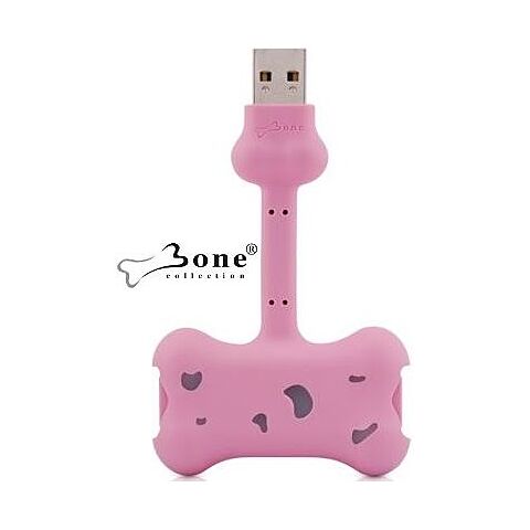 Bone Collection Doggy Link Portable 2-port USB hub-USB 2.0 compliant and USB 1.1 Pink