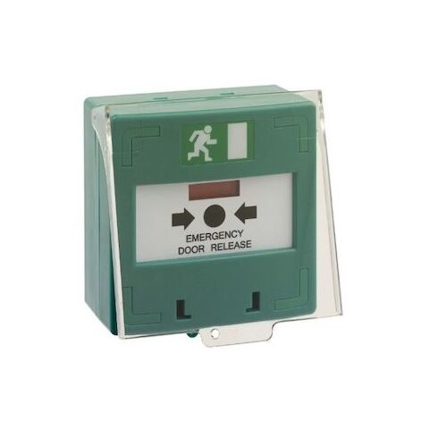 Break Glass Green Resettable with Clear Cover Sing