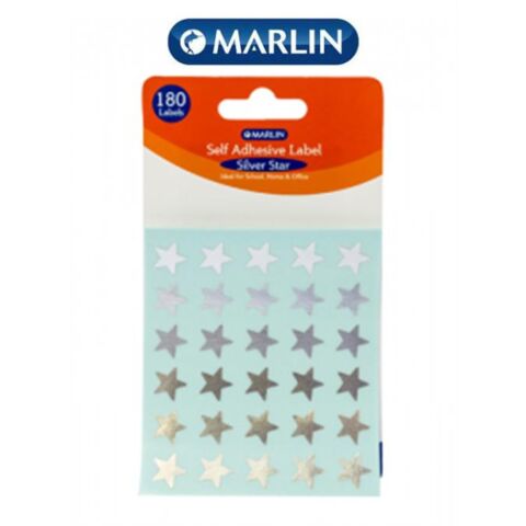 Marlin Self Adhesive Labels 180 Silver stars