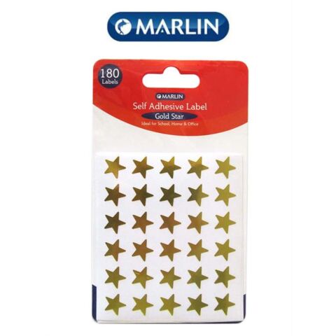Marlin Self Adhesive Labels 180 Gold Stars