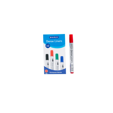 Marlin Dense Permanent Markers 10's Red