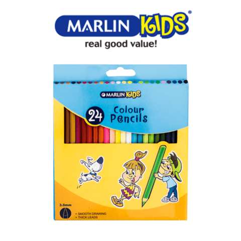 Marlin Kids Colour Pencils Long ( Pack of 24 )