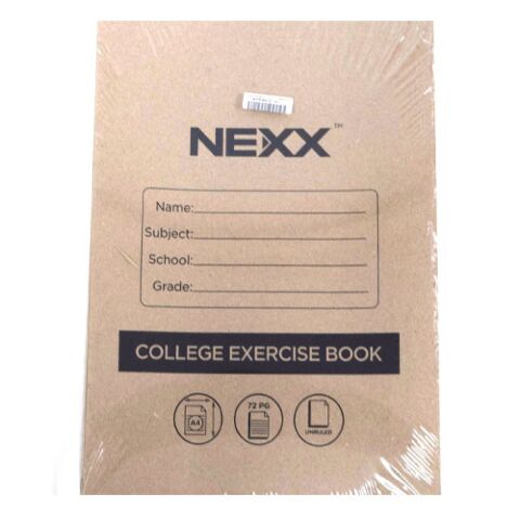 Nexx A4 College Exercise Book Unruled book 72 page ( Pack of 5 )
