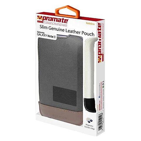 Promate Kolabro-Slim-line protective genuine leather pouch case for Samsung Galaxy Note II