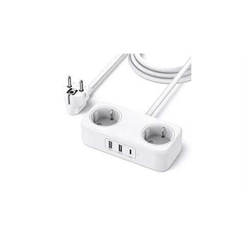 Ugreen Power Strip Extension Power Cord - With 2x USB Ports
