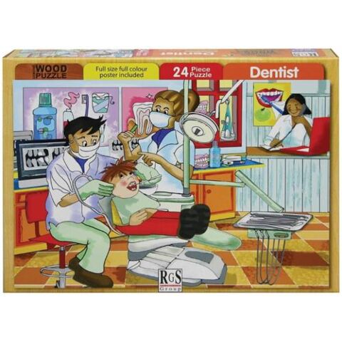 RGS 24 Piece A4 Wooden Puzzle Dentist- Interlocking Pieces 210 x 297mm
