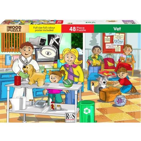RGS 48 Piece A4 Wooden Puzzle Vet-Interlocking Pieces 210 x 297mm