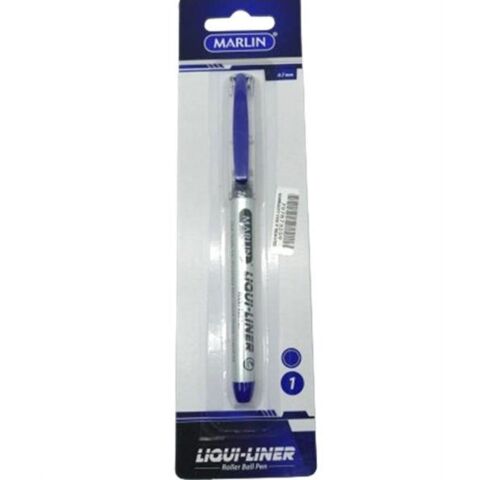 Marlin Liqui Liner Roller Ball Pen Blue Single - Medium