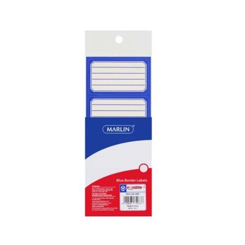 Marlin Blue Border School Labels ( Pack of 24 )