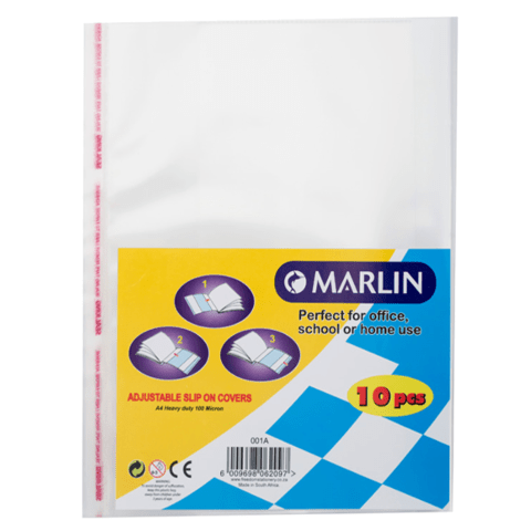 Marlin A4 Slipon Plastic Book Covers 120micron ( Pack of 10 )