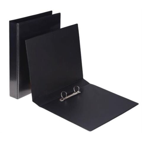Marlin A4 PVC 70mm File Black Metal 40mm Capacity 2D Ring Mechanism Full Clear Overlay and Inside Pocket-Allows You To Personalise The Cover And Spine Label