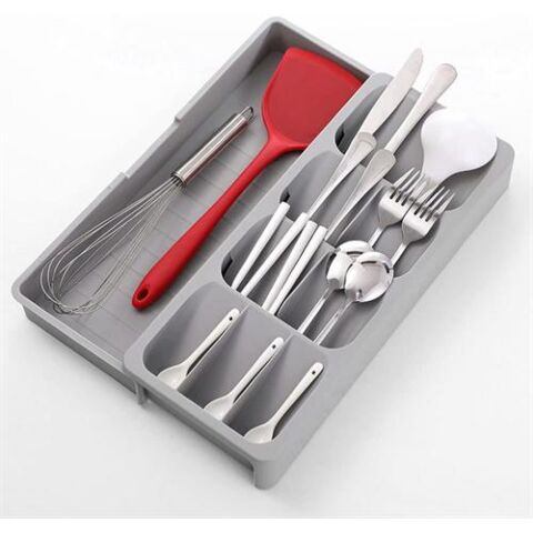 Casey Cutlery 9 Compartments Drawer Organizer Colour Grey