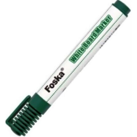 Foska Single Green Whiteboard Marker- Colour Green-Premium Quality Marker For White Boards. Vivid Writing. Bullet Tip. Non-Toxic. Easy To Erase
