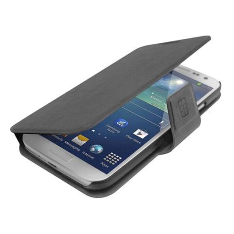Promate Zimba-S4 Premium Book-Style Flip Leather Case with Card Insert for Samsung Galaxy S4-Greyck Retail Box 1 Year Warranty