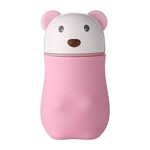 Casey Lovely Bear Shaped Multifunctional Portable 180ml USB Humidifier Air Purifier Mist Maker with LED light For Home Office and Car-Pink Retail Box No warranty