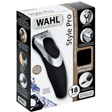 Wahl Style Pro Corded And Cordless Rechargeable 18 Piece Hair Clipper Set- Up to 60 Minutes Cord-Free Cutting Ability
