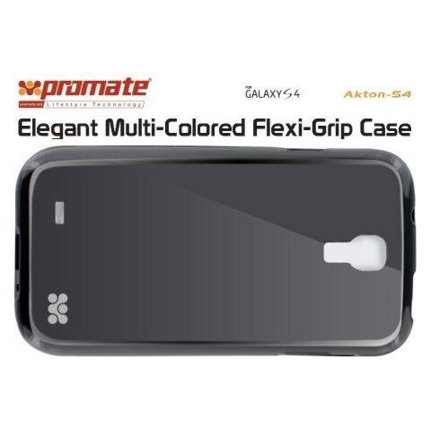 Promate Akton-S4 Elegant Multi-Colored Flexi-Grip Case for Samsung Galaxy S4-Black Retail Box 1 Year Warranty