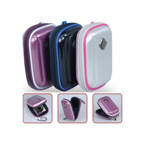 Promate Amba Aluminum Finish Hard Shell Camera Case with Memory Foam Protector Inner Bubble Pad Protector-Silver