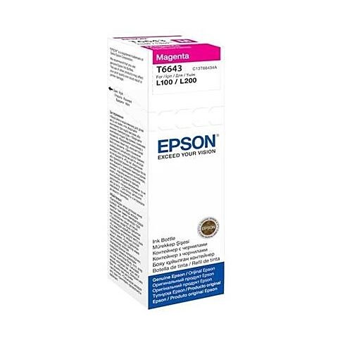 Epson T6643 Magenta Ink Bottle 70ml For L110 L300 L210 L355 L550