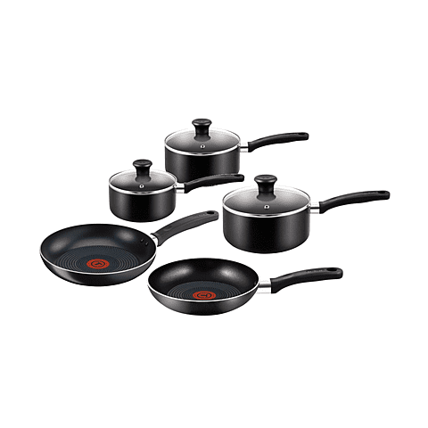 Tefal Essential 8 Piece Non-Stick Set - Black Retail Box 2 year warranty