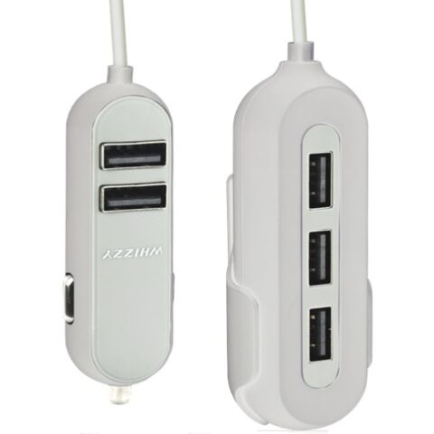 Whizzy 5 Port USB Family Car Charger- Charges Up To 5 Devices Simultaneously