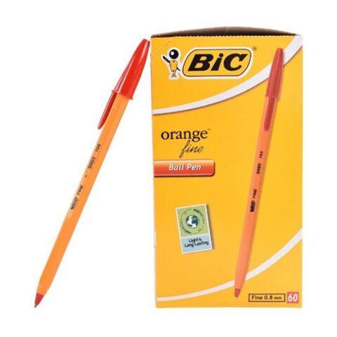 Bic Orange Fine Point Red Ballpoint Pens - Fine point: 0.8mm line width 0.3mm