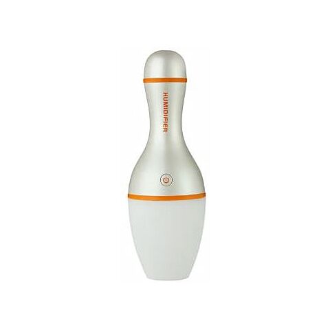 Casey Bowling Bottle Shaped Multifunctional Portable 150ml USB Humidifier Air Purifier Mist Maker with LED light For Home Office and Car-White and Orange Retail Box No warranty