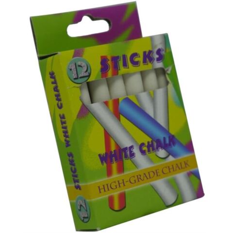Brainware Kids White Chalk Pack Of 12 Non-Toxic