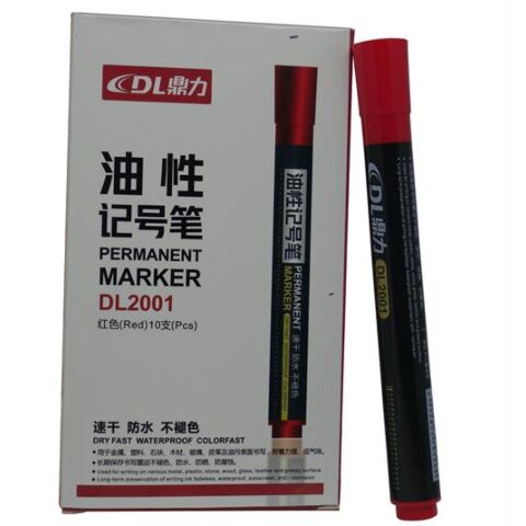 DLOffice Permanent Markers Pack of 10 Red