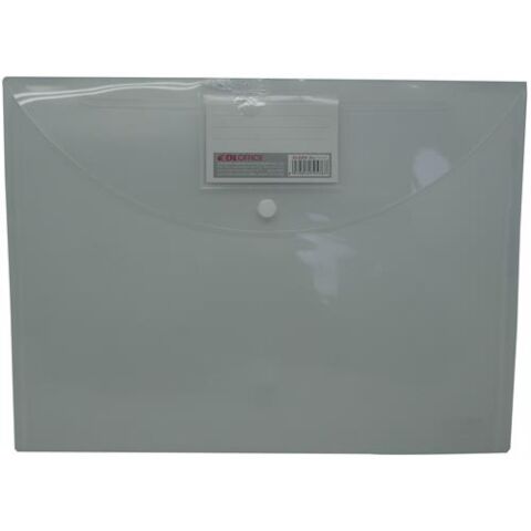 DLOffice A4 Carry Folder with Press Stud on Flap Clear